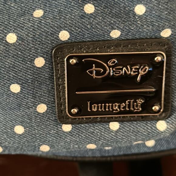 Disney LoungeFly | Minnie Mouse Demin Polka Dot NWOT - Picture 2 of 9